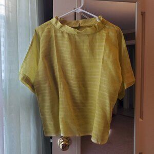 NWOT Mason & Mill yellow silk top